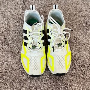 Adidas Kids Neon Yellow and White Sneakers